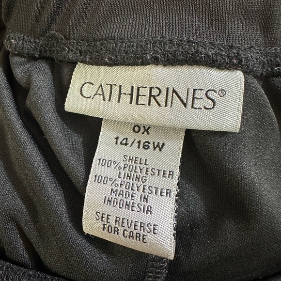 Catherines Womens Black Plus Chiffon Flowy Elastic Skirt 0X 14/16 Lined #1648 - Picture 4 of 5